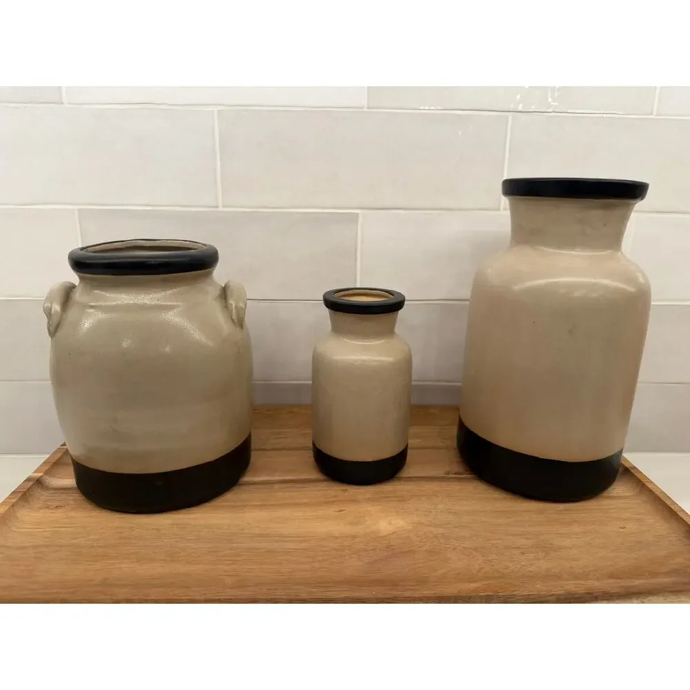 Primitive‎ Star Ceramic Stoneware Crock Country Farmhouse Kitchen
